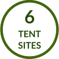 6 tent sites