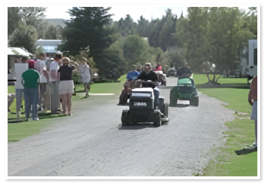 a riding lawn mower race event